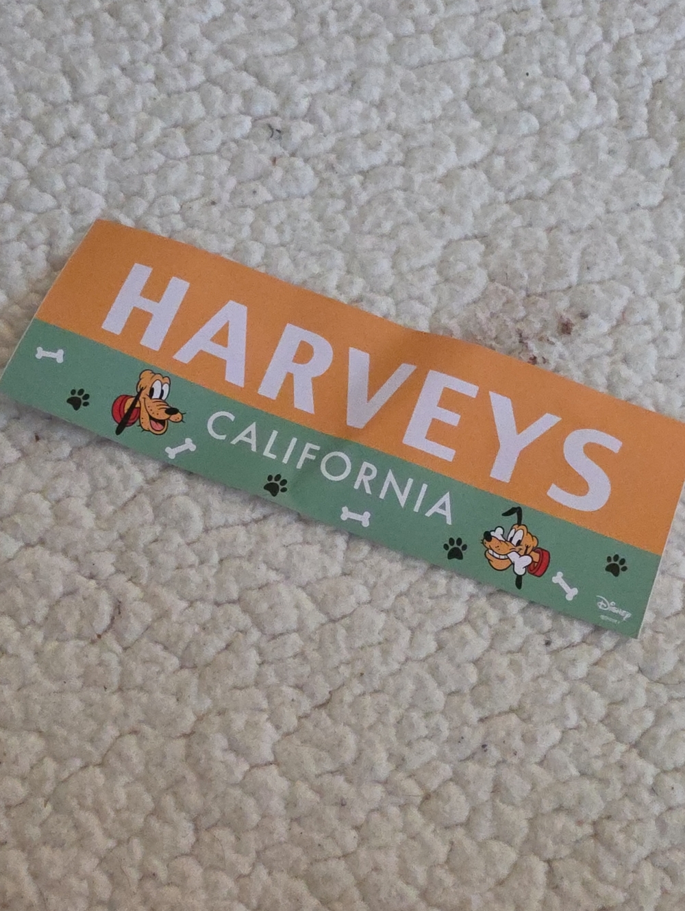 Harveys Orange and Light Green California Sticker with Pluto Art